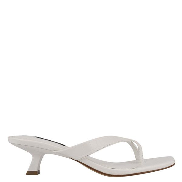 Nine West Marigol Thong White Heeled Sandals | South Africa 90Q85-8F95